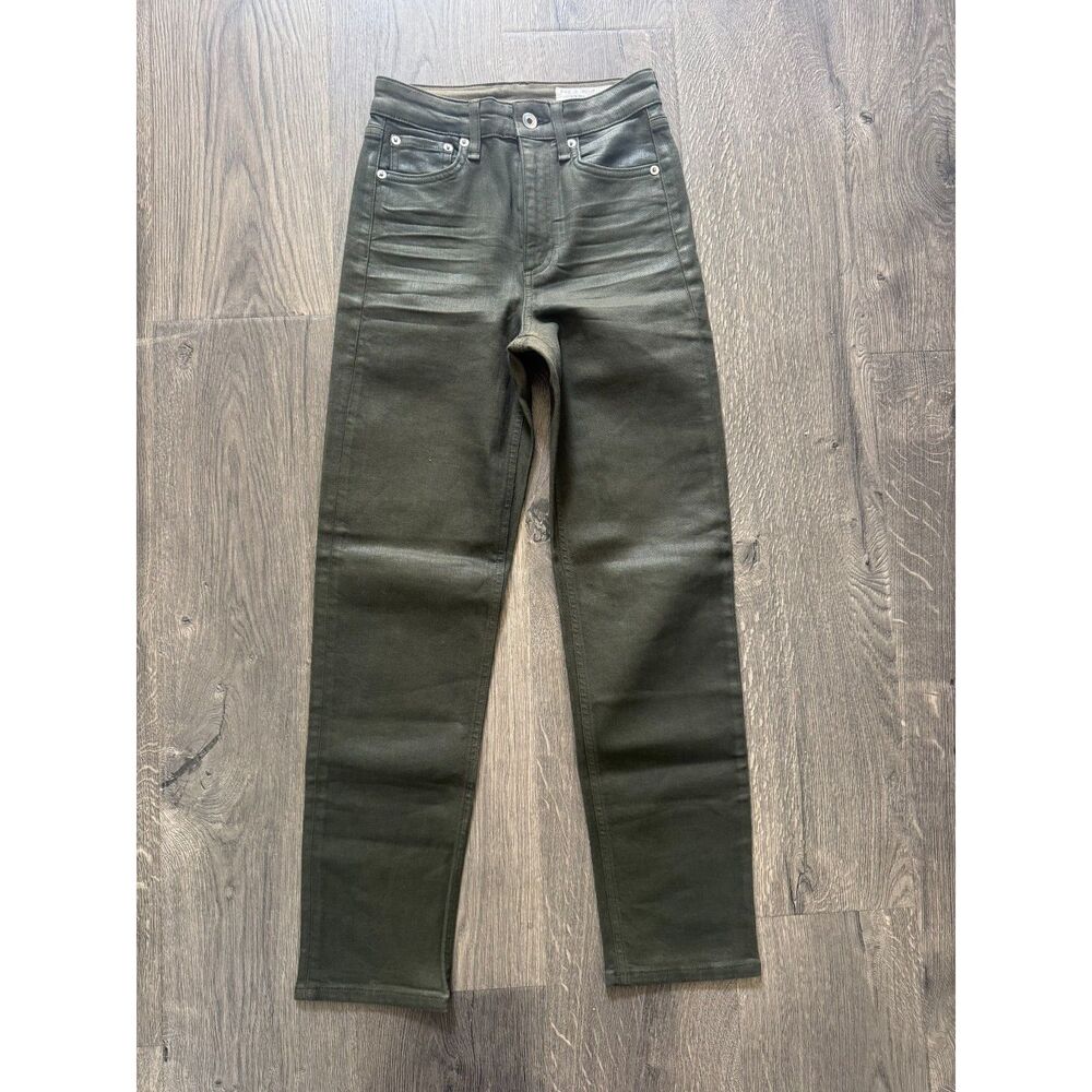 NEW Rag & Bone Nina High-Rise Ankle Cigarette Jeans Pants Olive Night Green 23